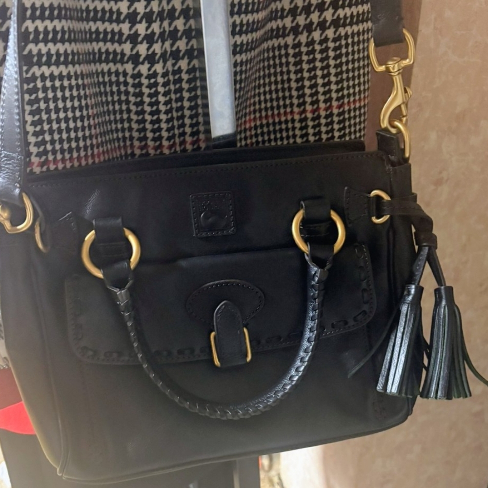 Dooney & Bourke Black Florentine Leather Satchel  Crossbody Bag NWT - Picture 5 of 16